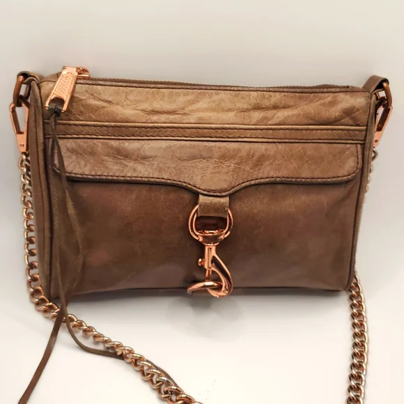 Rebecca Minkoff Leather Clasp Zip Chain Crossbody Bag - Picture 2 of 11